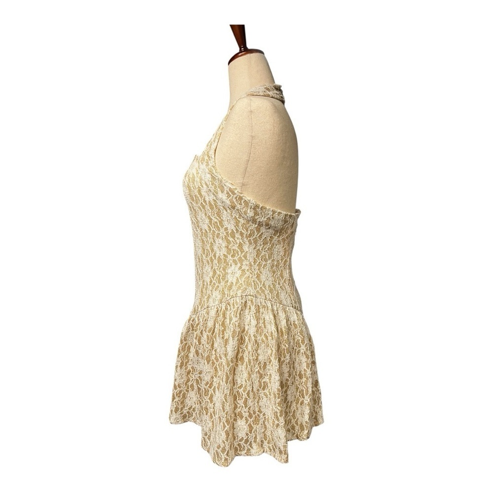 NWT D. ARK Cream Lace Halter Mini Dress Size L - Picture 5 of 12
